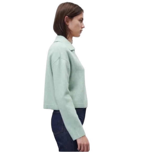 Zara Women's Cropped Polo Collar Knit Sweater- Size Medium - Picture 2 of 11